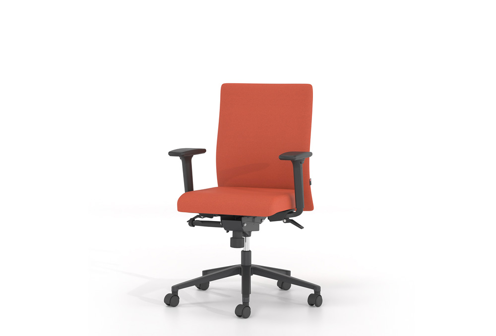 Κάθισμα Εργασίας Dromeas Smart Synchro με Μπράτσα Ύφασμα Τύπος 2 Πορτοκαλί Πεντάνευρο Μαύρο