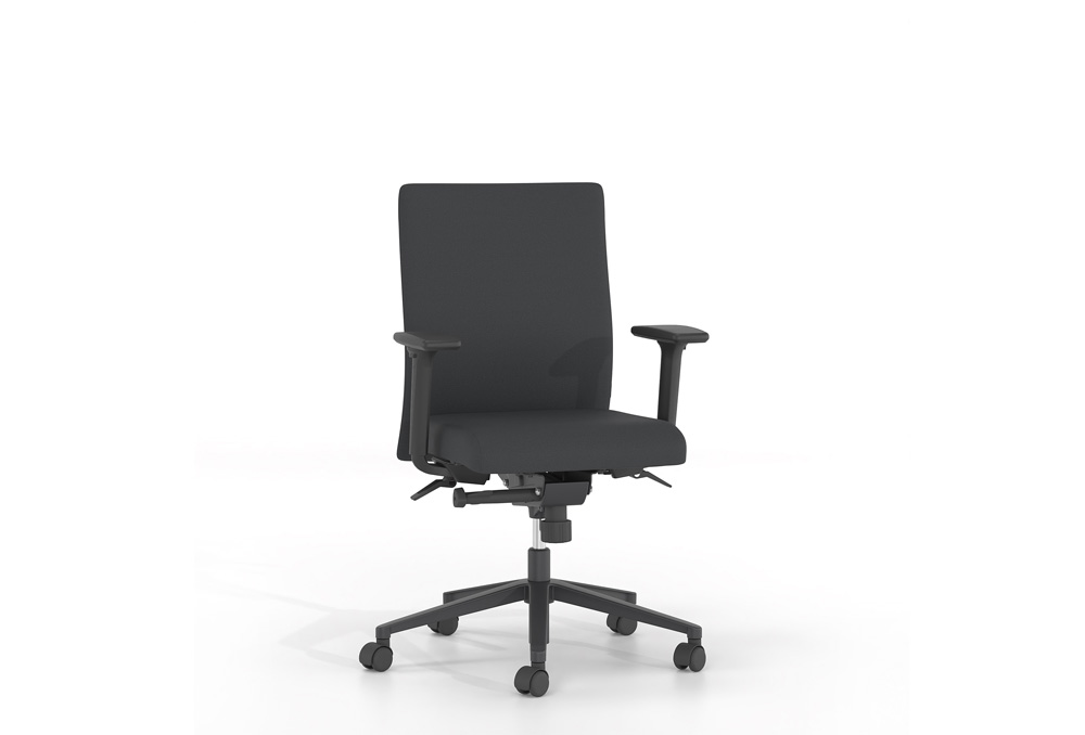 Κάθισμα Εργασίας Dromeas Smart Synchro με Μπράτσα Ύφασμα Τύπος 1 Μαύρο Πεντάνευρο Μαύρο