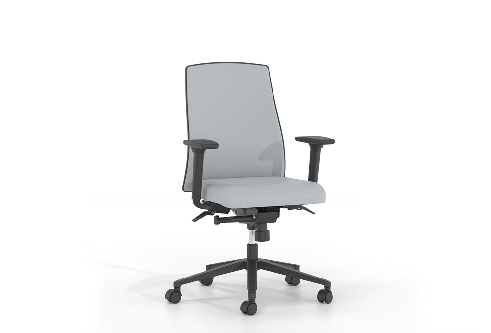 Κάθισμα Εργασίας Dromeas Action Δερματίνη Γκρί Έδρα – Πλάτη Πεντάνευρο Βαμμένο Ανθρακί