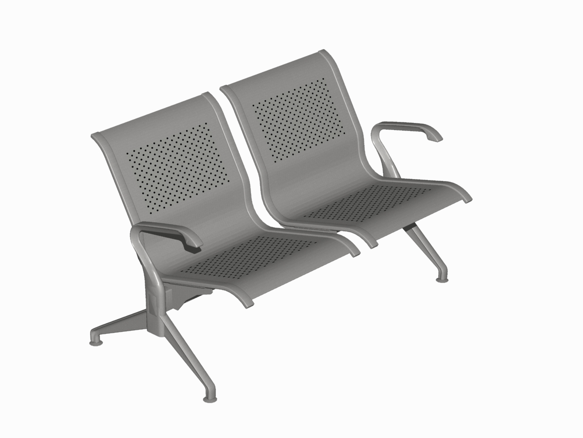 Κάθισμα Αναμονής επί δοκού Dromeas Σειράς Ikaros N Διθέσιο Γκρι Μεταλλικό