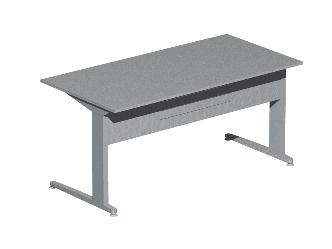 Γραφείο εργασίας Dromeas σειράς Altis διάστασης 160Χ80Χ73Η με σκελετό και μετώπη σε απόχρωση γκρι ασημί και επιφάνεια σε απόχρωση γκρι ασημί