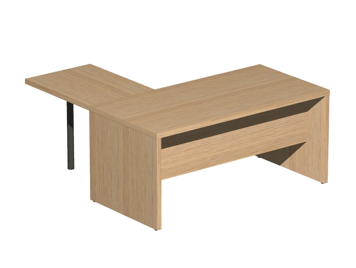 Γραφείο εργασίας Dromeas σειράς Lysis Plus διάστασης 160Χ160Χ73Η σε απόχρωση φυσικό δρυς