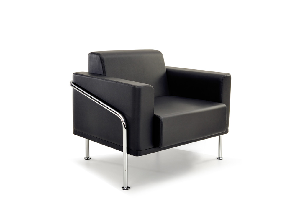 Πολυθρόνα Dromeas σειράς Alis Δερματίνη Μαύρη διάστασης 88Χ76Χ72Η