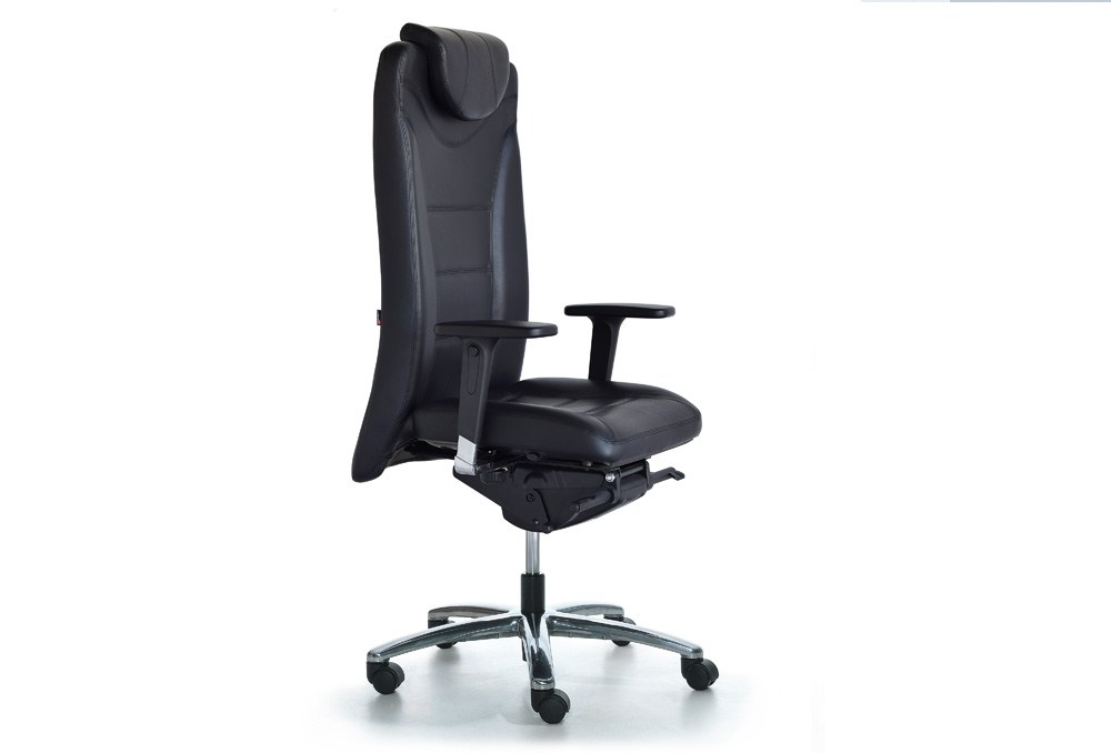 Διευθυντικό Κάθισμα Dromeas Apollo Δερματίνη Μαύρη Πεντάνευρο Γυαλισμένο