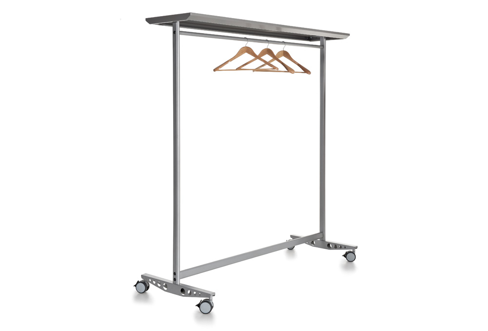 Τροχήλατη μεταλλική κρεμάστρα Dromeas Γκρι