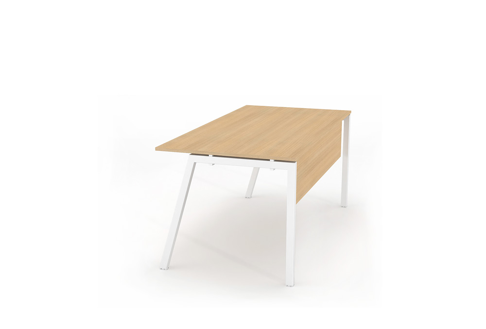 Γραφείο εργασίας Dromeas σειράς Neo Ceto διάστασης 160Χ80Χ73Η με μετώπη , σκελετός σε απόχρωση υπολευκο και επιφάνεια σε απόχρωση φυσικό δρυς