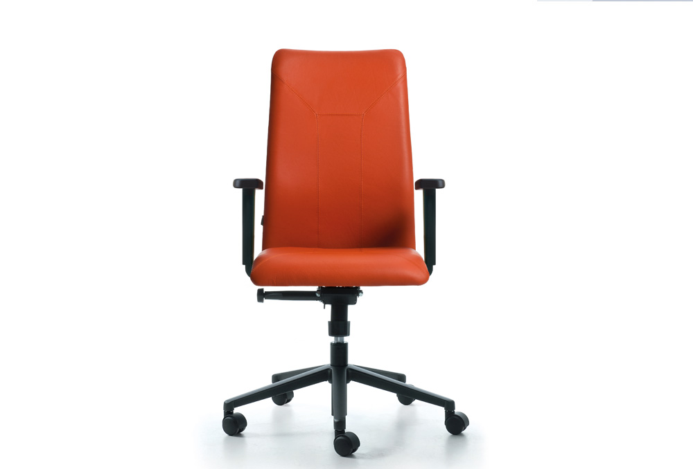 Διευθυντικό Κάθισμα Dromeas Smart D Τραπεζοειδής Δέρμα Πορτοκαλί Πεντάνευρο Ανθρακί