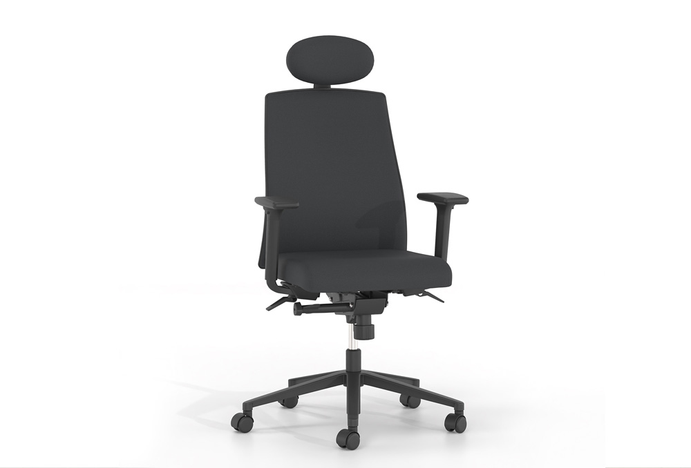 Κάθισμα Διευθυντικό Dromeas Action D Έδρα Πλάτη Δερματίνη Μαύρη Πεντάνευρο Βαμμένο Μαύρο