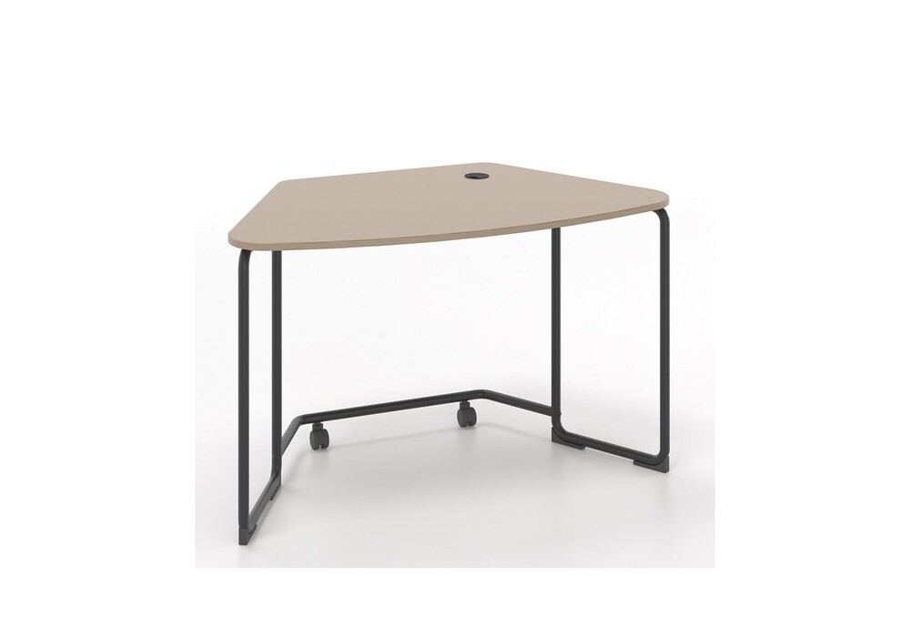 Γραφείο οικιακό Dromeas σειράς Officcino διάστασης 120Χ70Χ73Η με σκελετό σε απόχρωση μαύρο και επιφάνεια σε μόκα λάκα