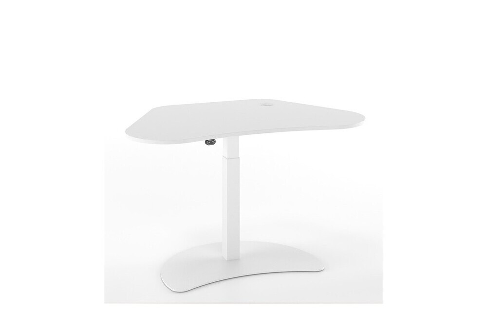 Γραφείο οικιακό Dromeas σειράς Almaccino διάστασης 120Χ70Χ59-124Η με σκελετό σε απόχρωση υπόλευκο και επιφάνεια σε λευκή λάκα