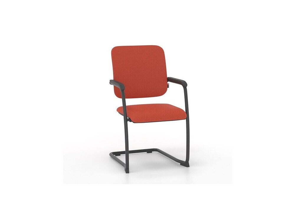 Κάθισμα Συνεργασίας Dromeas Porto Ύφασμα Πορτοκαλί Σε Έδρα και Πλάτη , Σκελετός Μαύρος